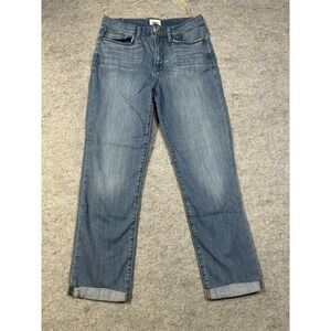 Hudson Jeans Womens Size 28 Blair High Rise Straight Crop Cuffed Hem Blue Denim